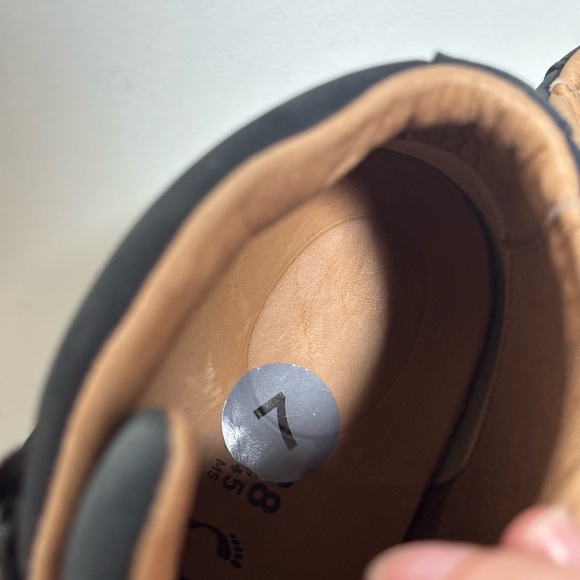 NEW Birkenstock Jackson Nubuck Leather Washed Black Lace Up Boots Narrow 7 - Picture 14 of 16